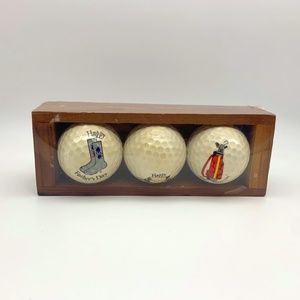 Vintage Happy Father's Day Golf Printed Golf Balls - Set of 3